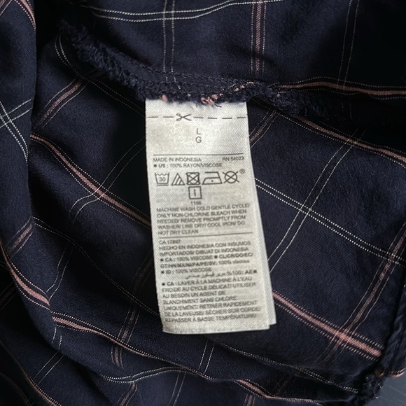 Old Navy Blue Plaid Waist-Defined Flutter-Sleeve Dress Women’s Size Large EUC - Picture 15 of 15